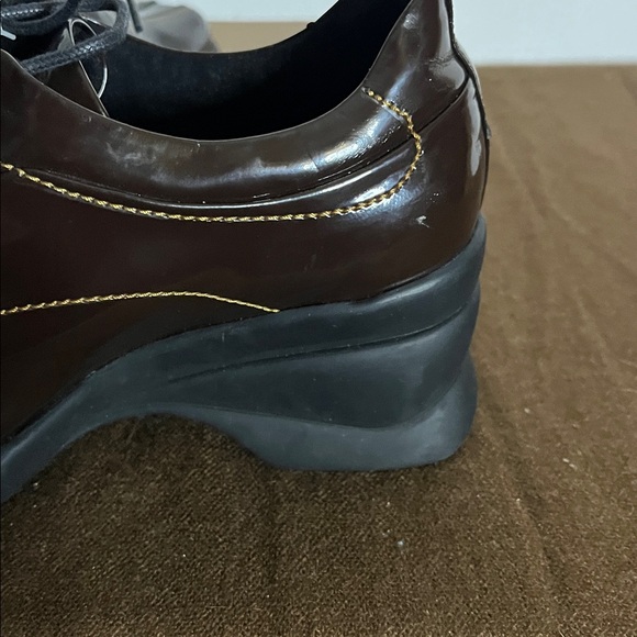😄NWT brown waterproof Oxford-style shoes Dosandes patten leather look 6.5 - Picture 8 of 8
